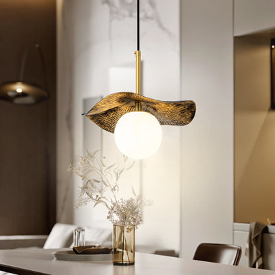 Zaraeen Modern Minimalist Brass Alabaster Pendant Light - Neutral Decor