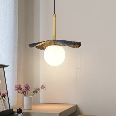 Zaraeen Modern Minimalist Brass Alabaster Pendant Light - Neutral Decor