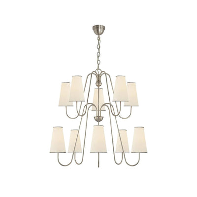Elirora Elegance Vintage Brass Fabric Chandelier - Neutral Decor