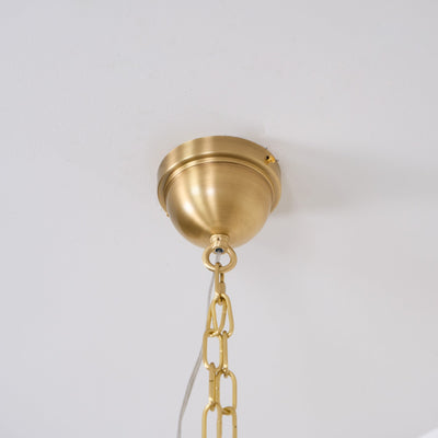 Elirora Elegance Vintage Brass Fabric Chandelier - Neutral Decor