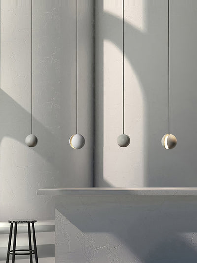 Umi Pendant Lamp Concrete Sphere Moon Minimalist