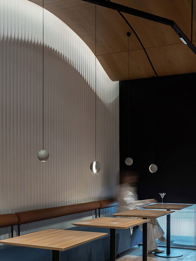 Umi Pendant Lamp Concrete Sphere Moon Minimalist