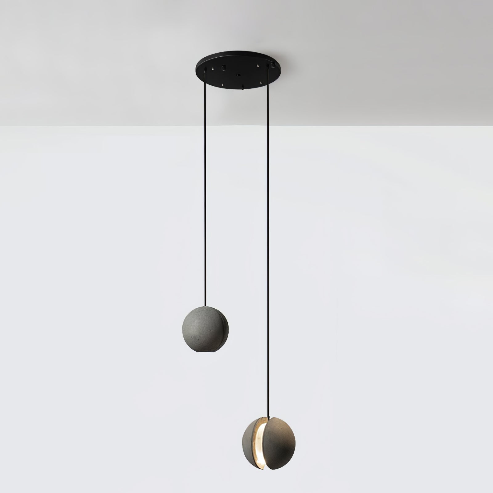 Umi Pendant Lamp Concrete Sphere Moon Minimalist