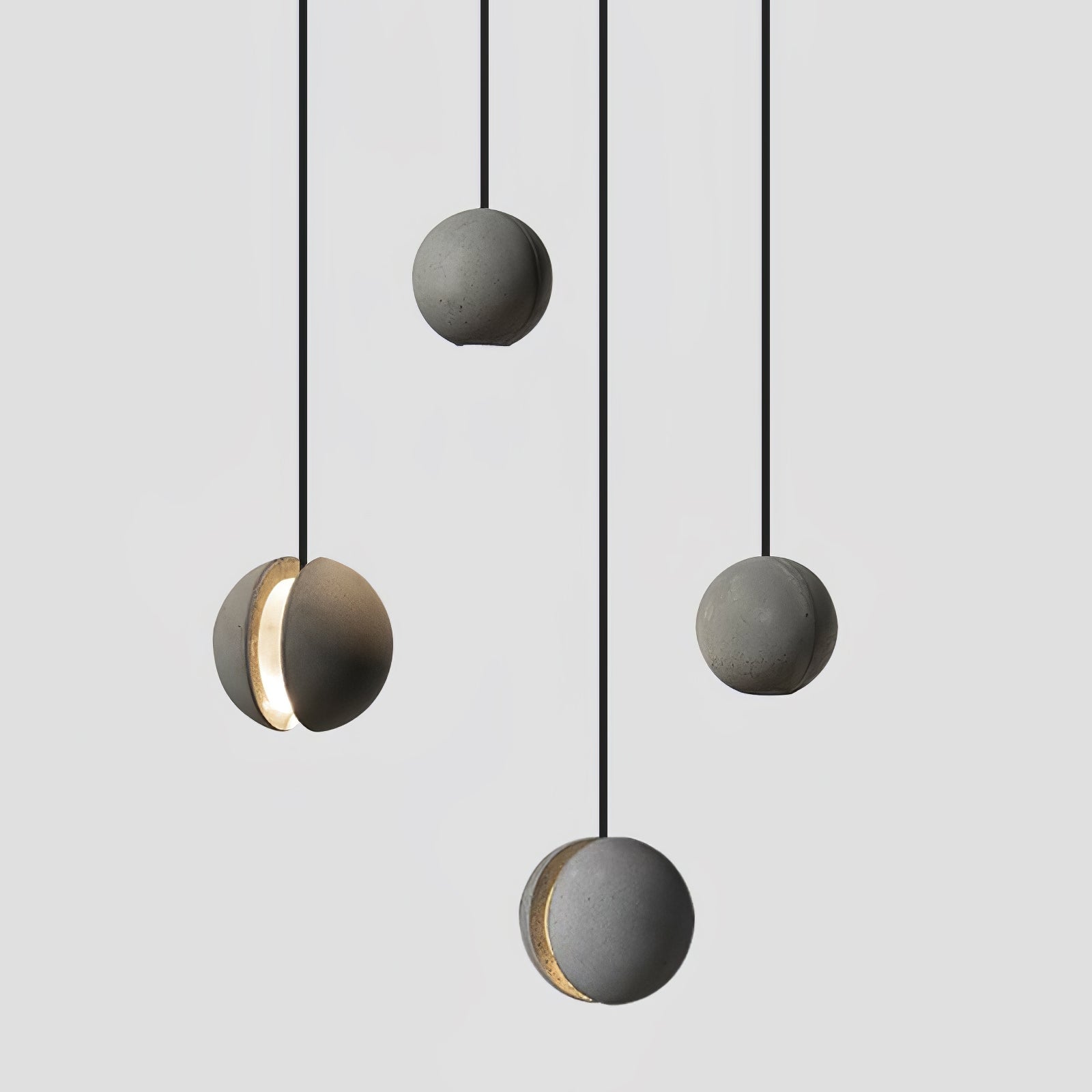 Umi Pendant Lamp Concrete Sphere Moon Minimalist