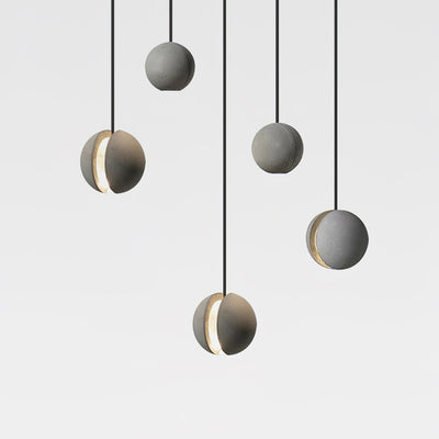 Umi Pendant Lamp Concrete Sphere Moon Minimalist