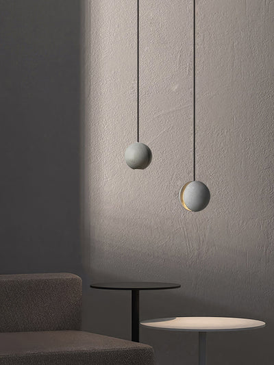 Umi Pendant Lamp Concrete Sphere Moon Minimalist