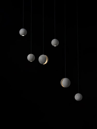 Umi Pendant Lamp Concrete Sphere Moon Minimalist