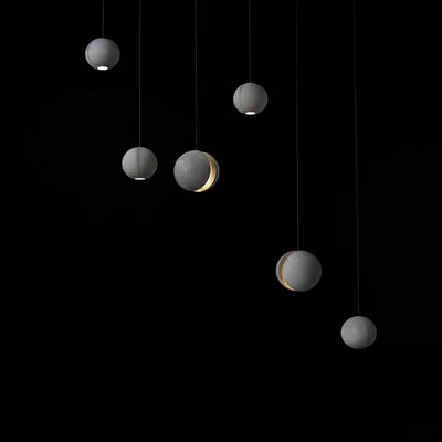 Umi Pendant Lamp Concrete Sphere Moon Minimalist