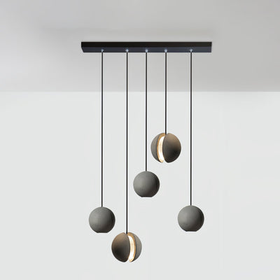 Umi Pendant Lamp Concrete Sphere Moon Minimalist