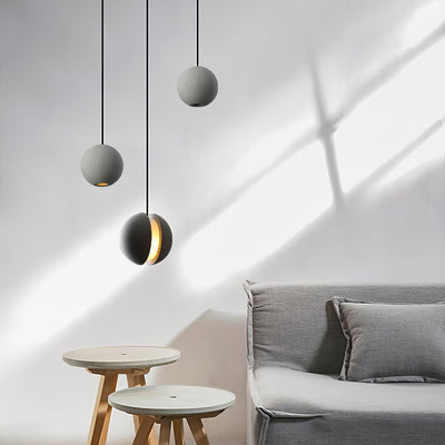 Umi Pendant Lamp Concrete Sphere Moon Minimalist