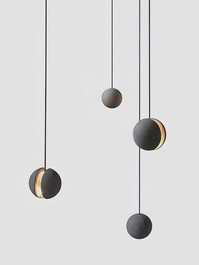 Umi Pendant Lamp Concrete Sphere Moon Minimalist