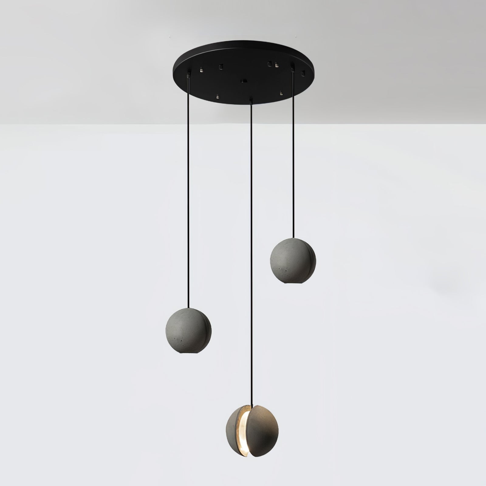 Umi Pendant Lamp Concrete Sphere Moon Minimalist