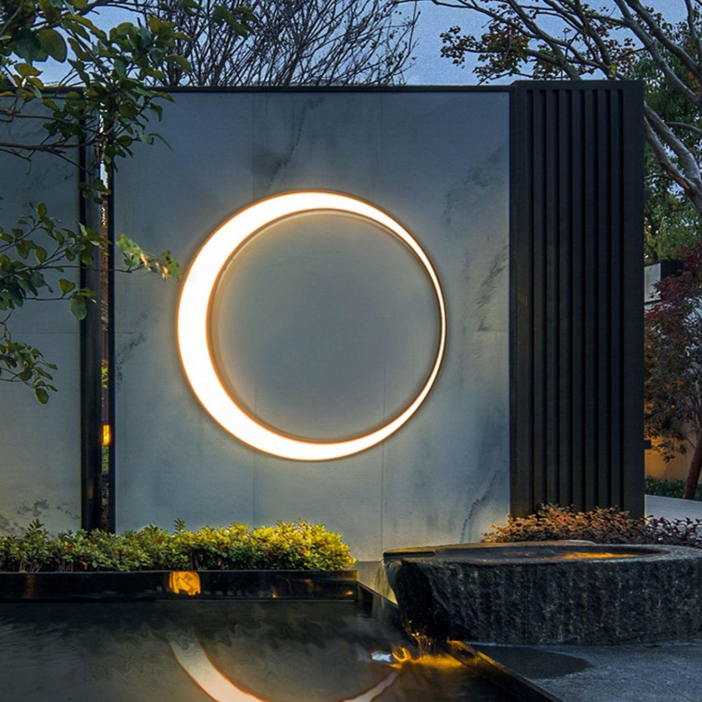 Zathee Circular LED Outdoor Wall Light - Neutral Decor