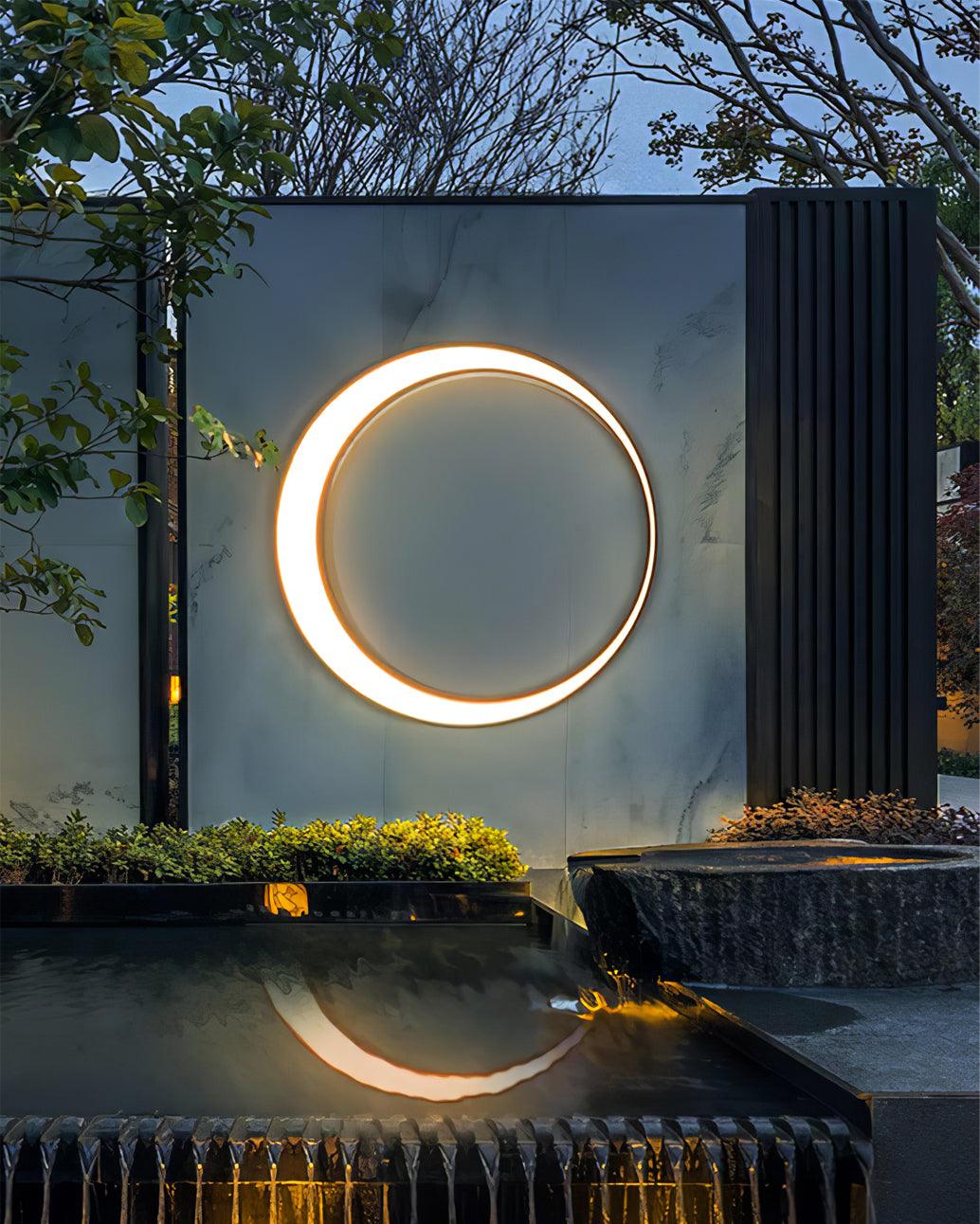 Zathee Circular LED Outdoor Wall Light - Neutral Decor