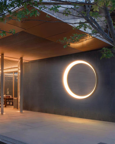 Zathee Circular LED Outdoor Wall Light - Neutral Decor