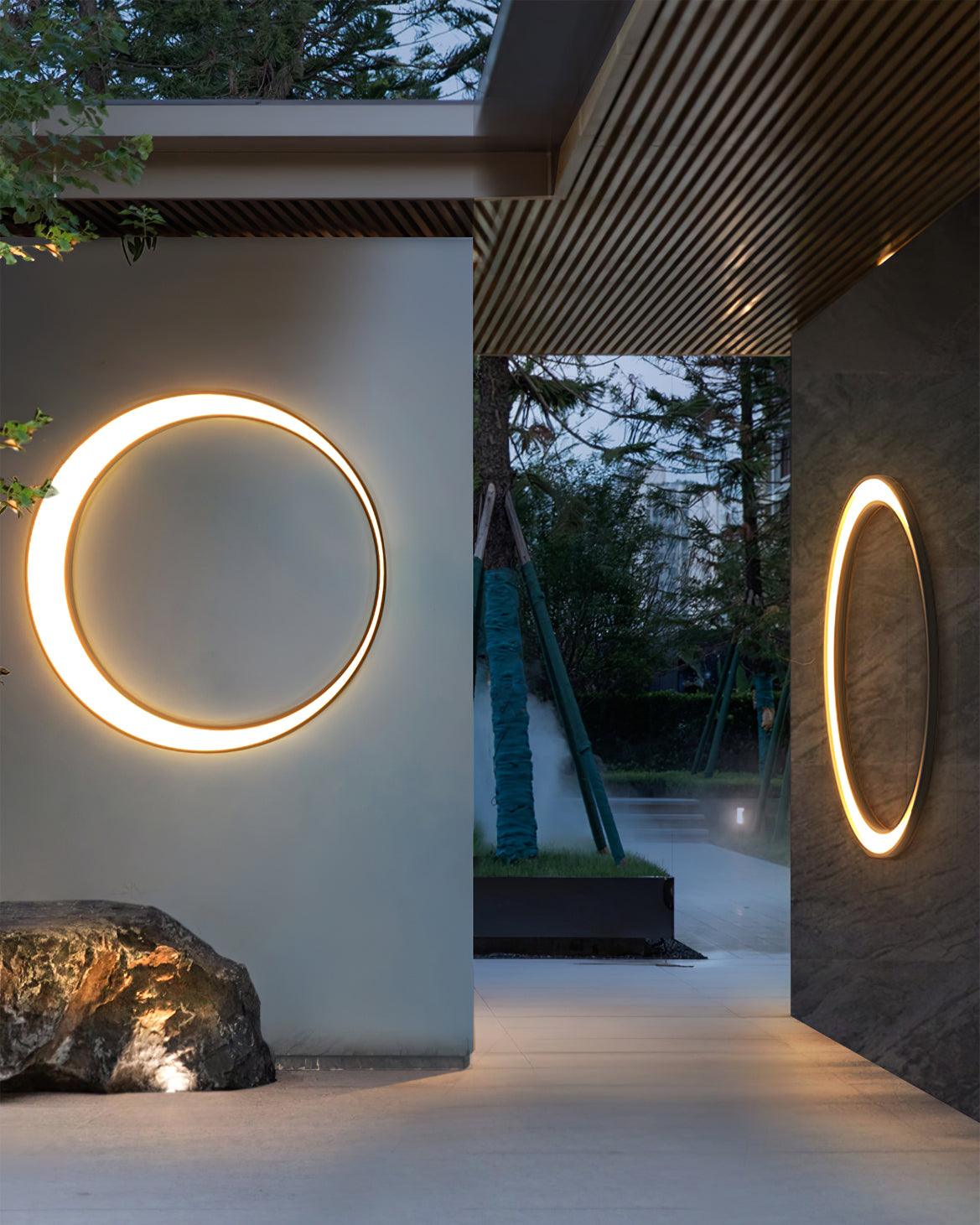 Zathee Circular LED Outdoor Wall Light - Neutral Decor