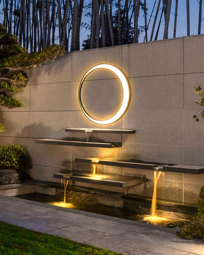 Zathee Circular LED Outdoor Wall Light - Neutral Decor