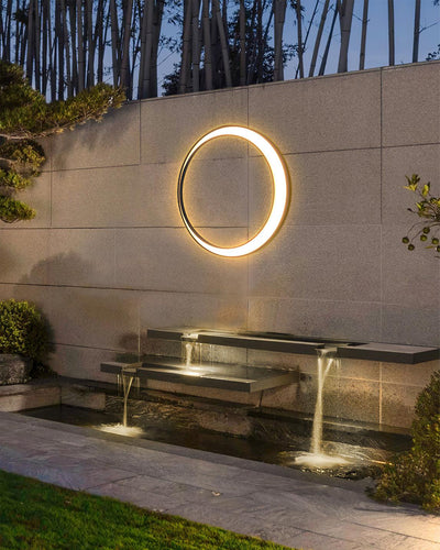 Zathee Circular LED Outdoor Wall Light - Neutral Decor