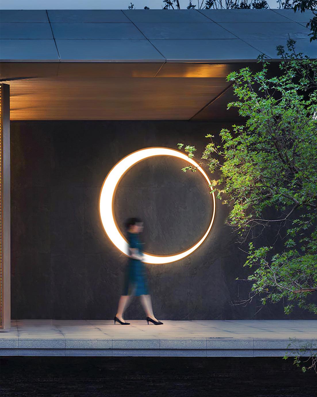 Zathee Circular LED Outdoor Wall Light - Neutral Decor
