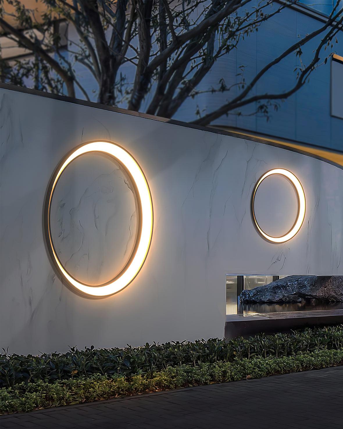 Zathee Circular LED Outdoor Wall Light - Neutral Decor