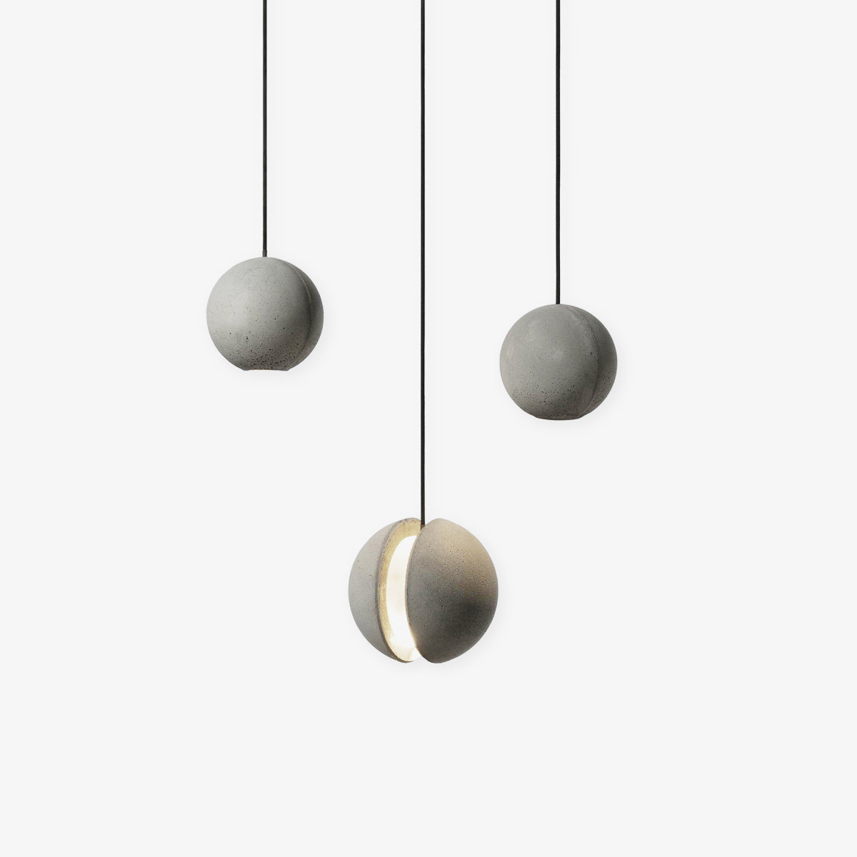 Umi Pendant Lamp Concrete Sphere Moon Minimalist