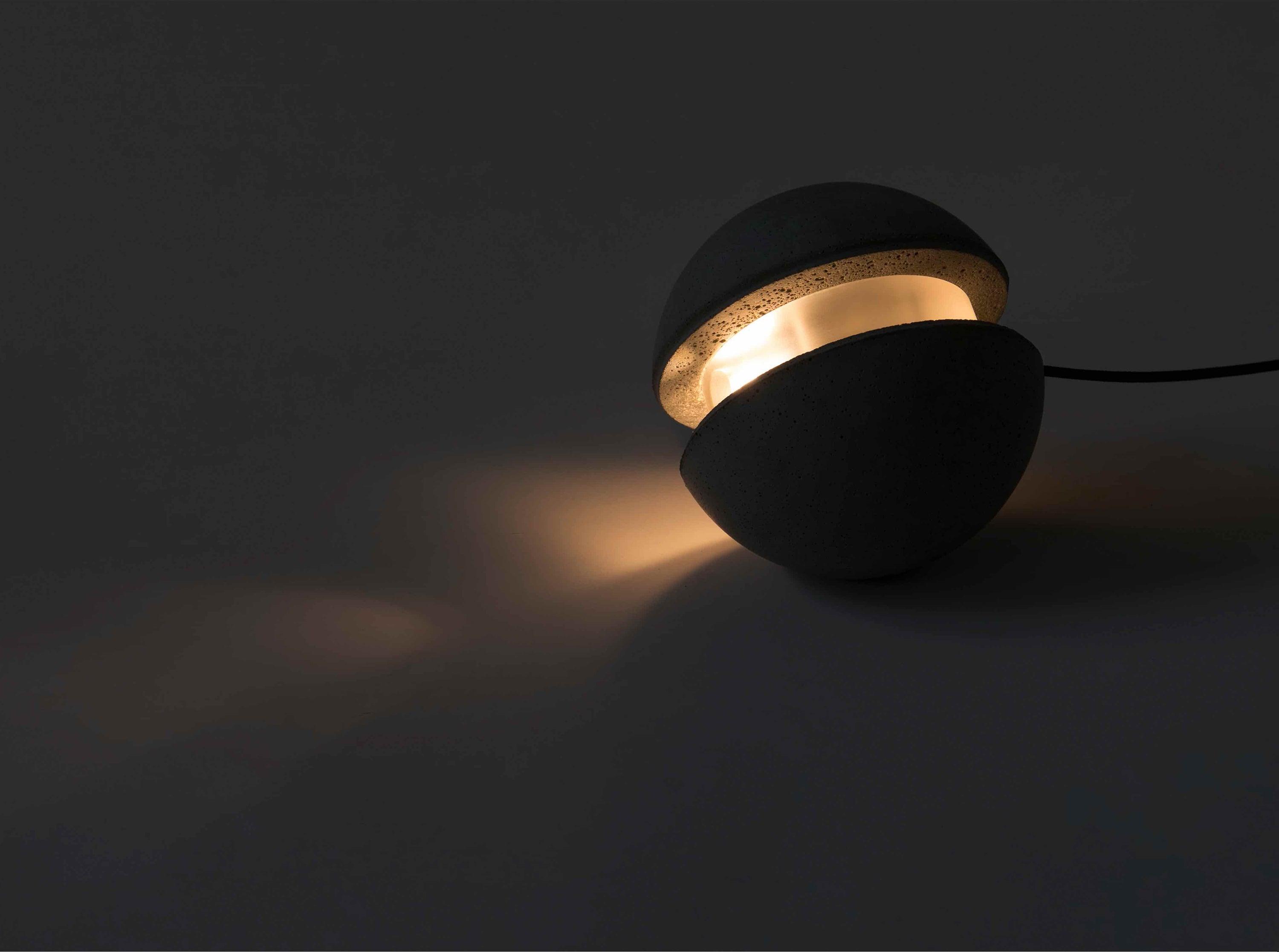 Umi Pendant Lamp Concrete Sphere Moon Minimalist