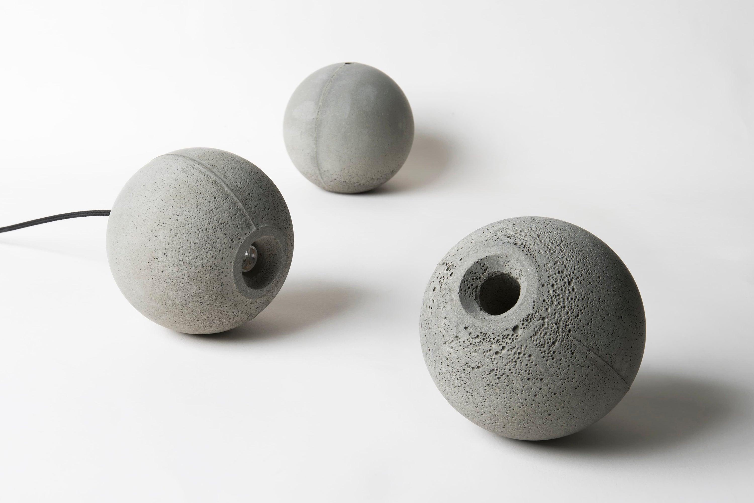 Umi Pendant Lamp Concrete Sphere Moon Minimalist