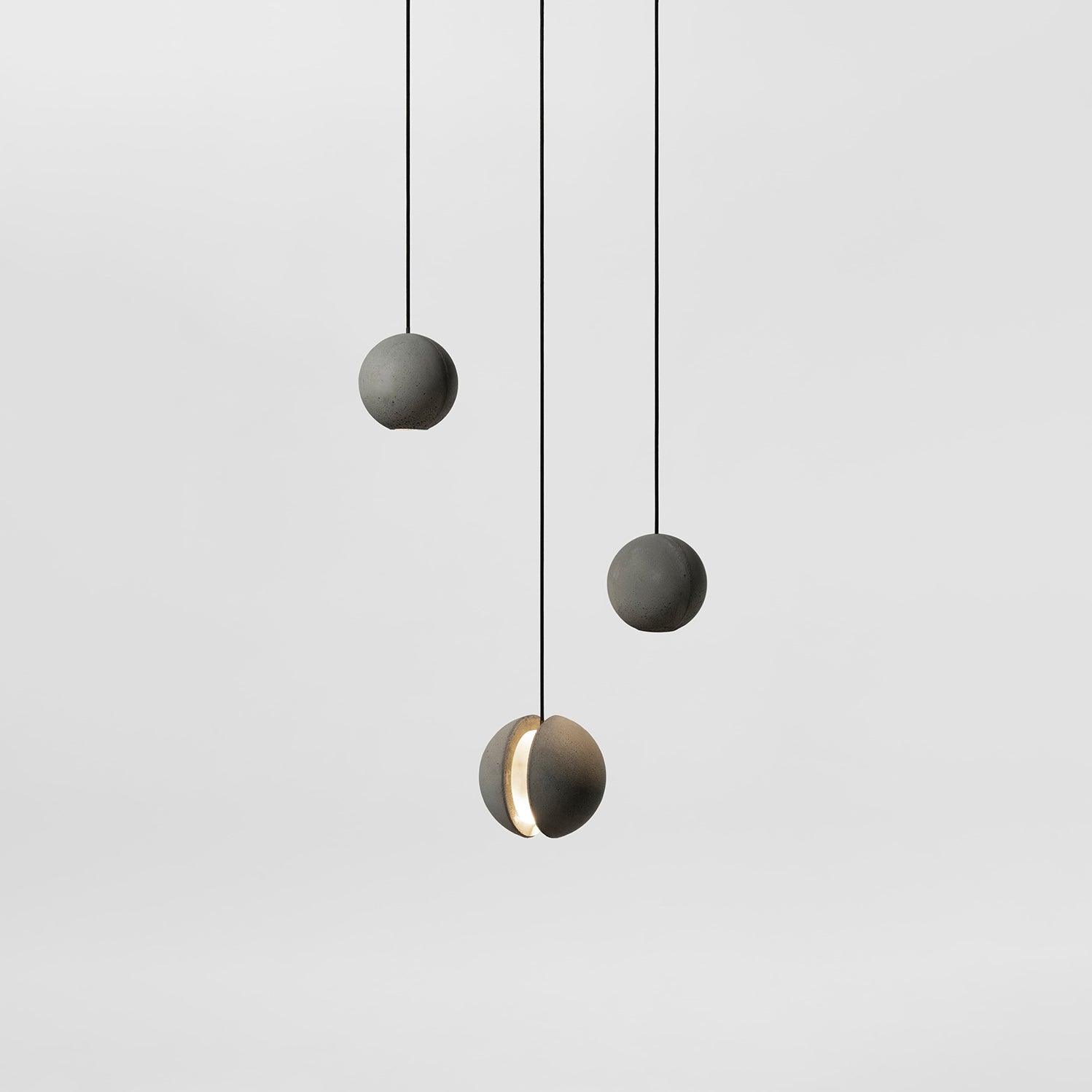 Umi Pendant Lamp Concrete Sphere Moon Minimalist