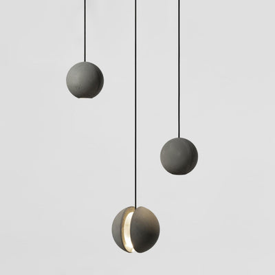 Umi Pendant Lamp Concrete Sphere Moon Minimalist