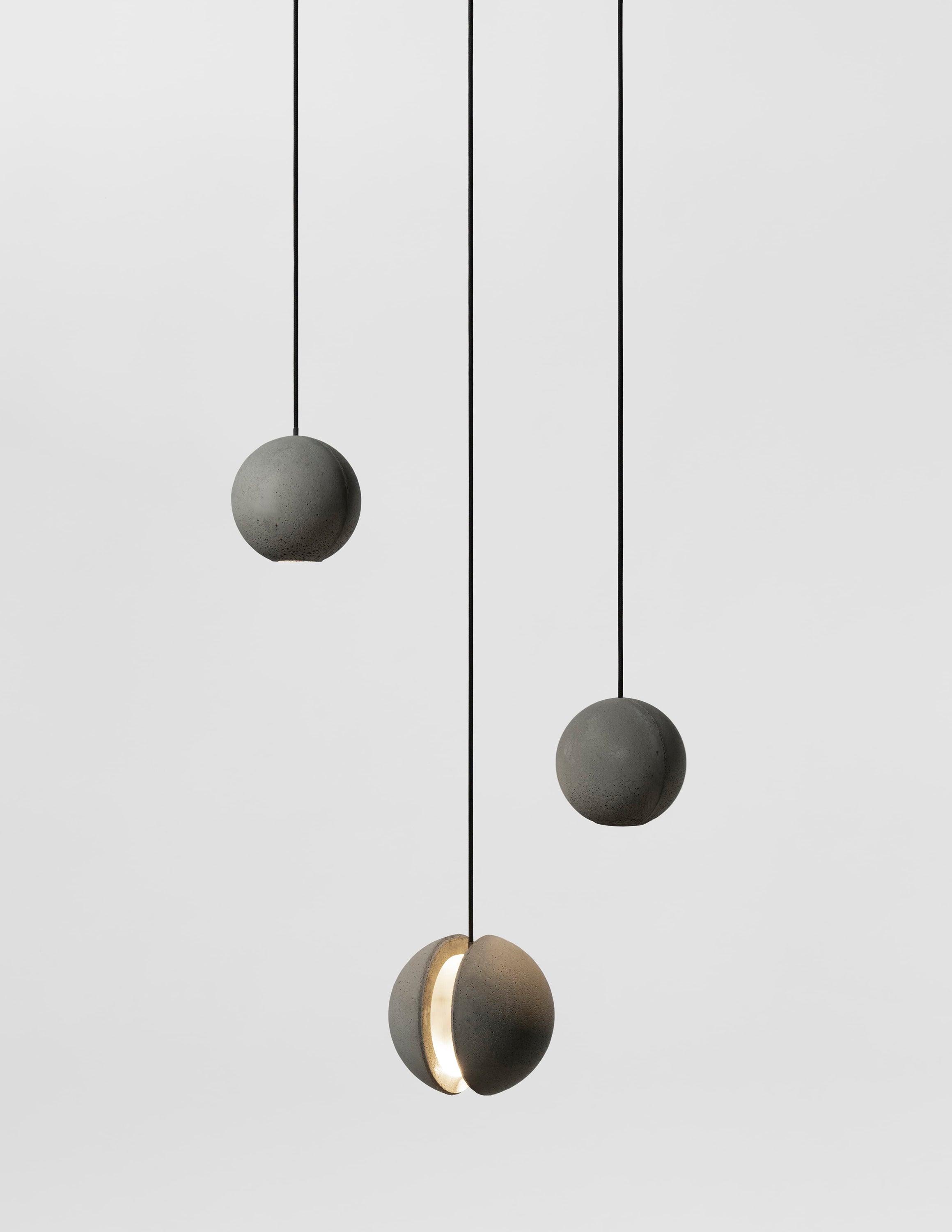 Umi Pendant Lamp Concrete Sphere Moon Minimalist