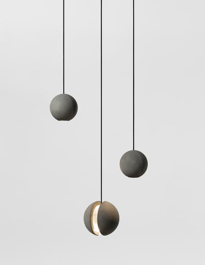 Umi Pendant Lamp Concrete Sphere Moon Minimalist