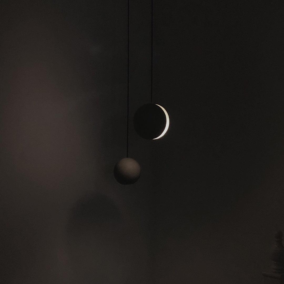 Umi Pendant Lamp Concrete Sphere Moon Minimalist