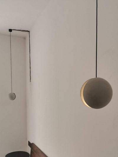 Umi Pendant Lamp Concrete Sphere Moon Minimalist