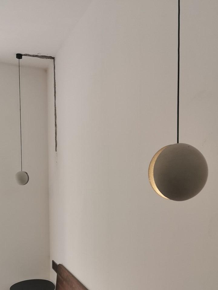 Umi Pendant Lamp Concrete Sphere Moon Minimalist