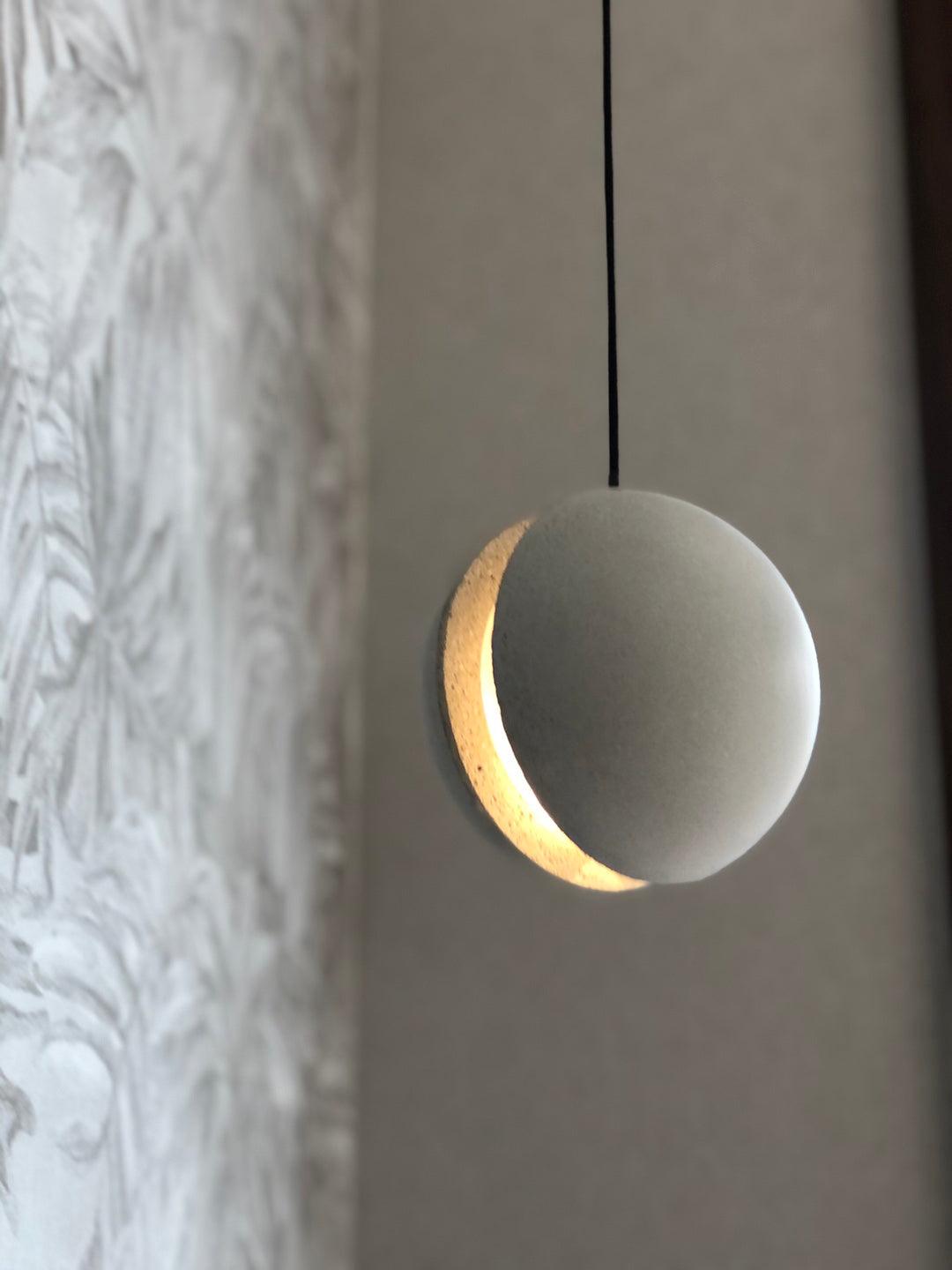 Umi Pendant Lamp Concrete Sphere Moon Minimalist