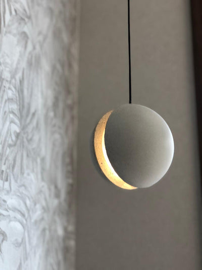 Umi Pendant Lamp Concrete Sphere Moon Minimalist