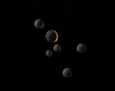 Umi Pendant Lamp Concrete Sphere Moon Minimalist