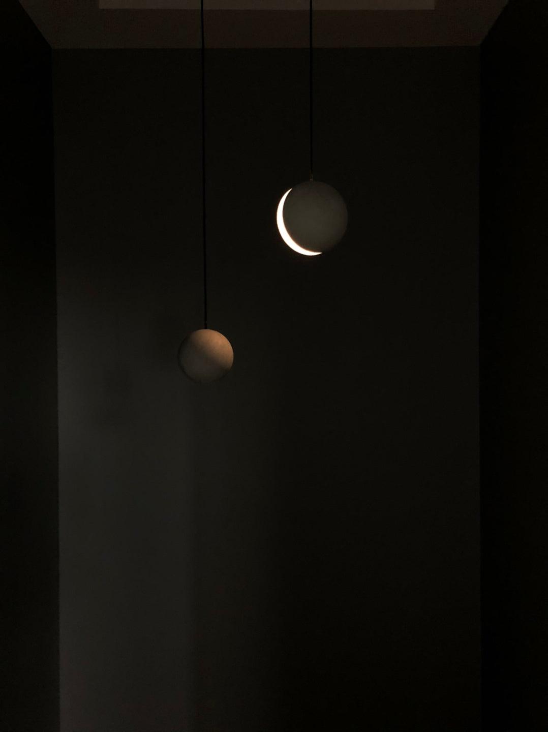 Umi Pendant Lamp Concrete Sphere Moon Minimalist