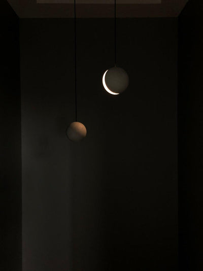 Umi Pendant Lamp Concrete Sphere Moon Minimalist