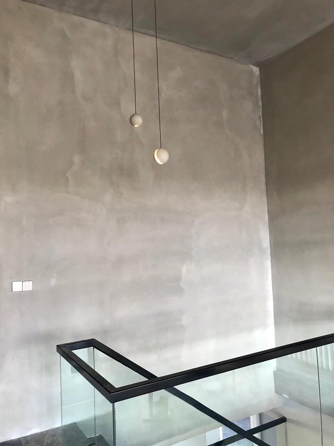 Umi Pendant Lamp Concrete Sphere Moon Minimalist