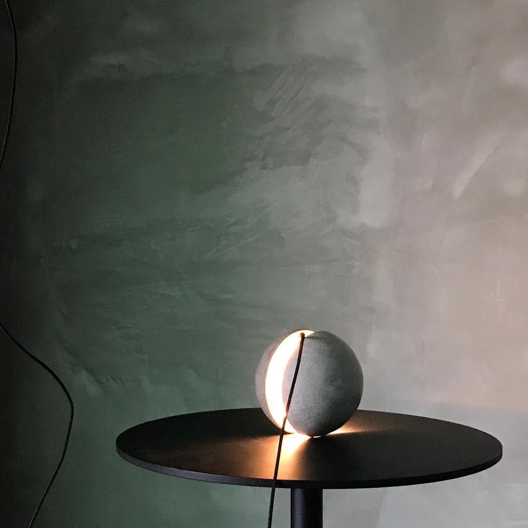 Umi Pendant Lamp Concrete Sphere Moon Minimalist