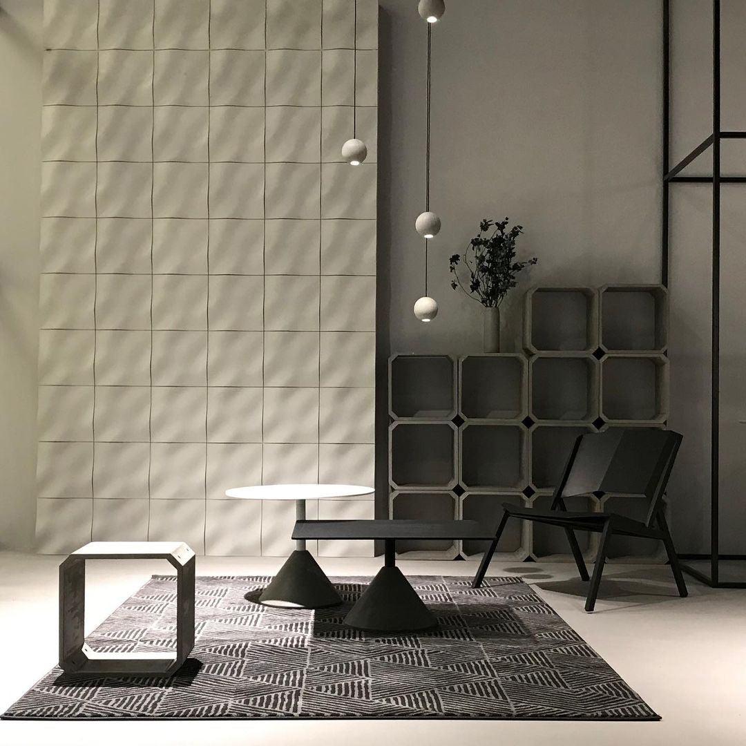 Umi Pendant Lamp Concrete Sphere Moon Minimalist