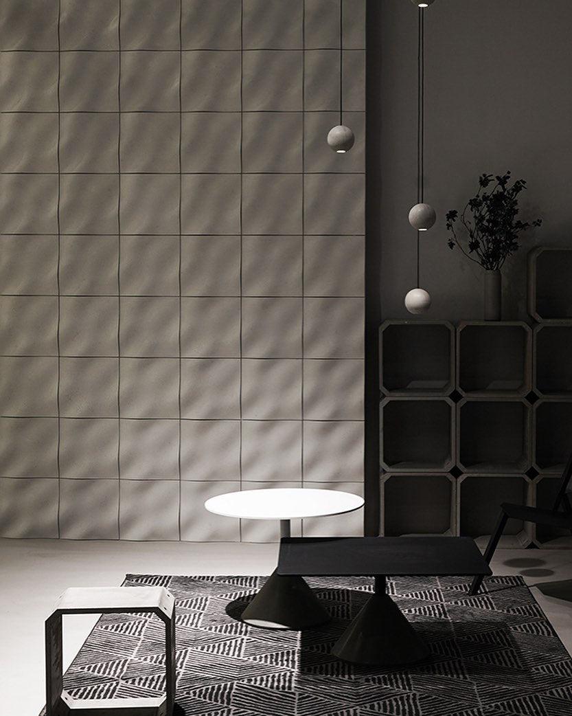 Umi Pendant Lamp Concrete Sphere Moon Minimalist
