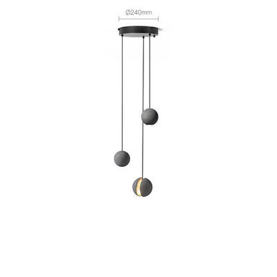 Umi Pendant Lamp Concrete Sphere Moon Minimalist