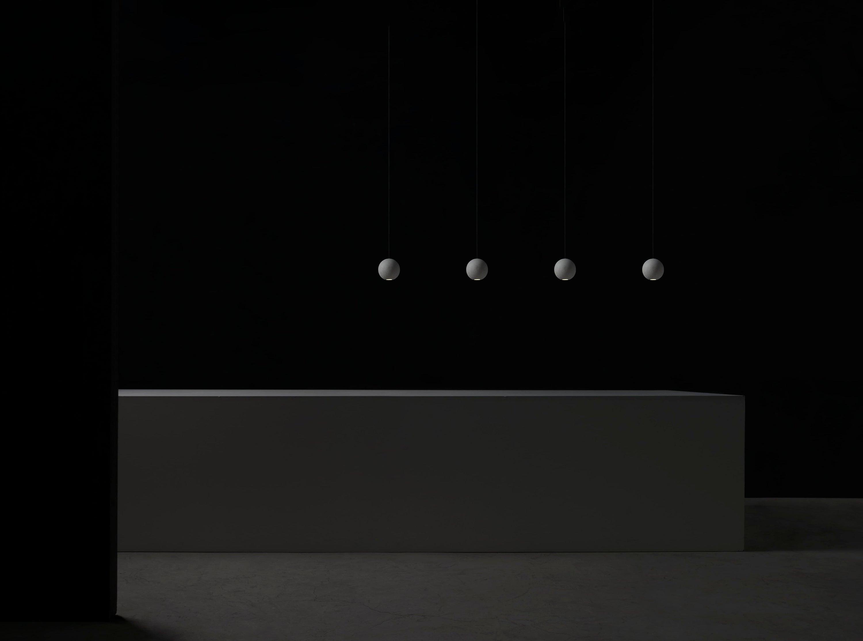 Umi Pendant Lamp Concrete Sphere Moon Minimalist