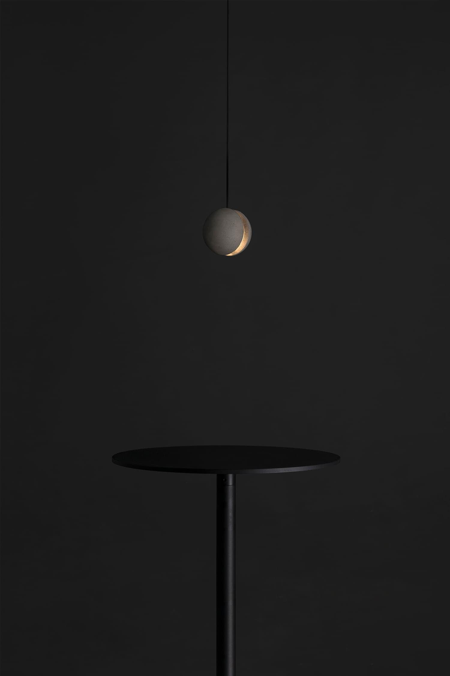 Umi Pendant Lamp Concrete Sphere Moon Minimalist
