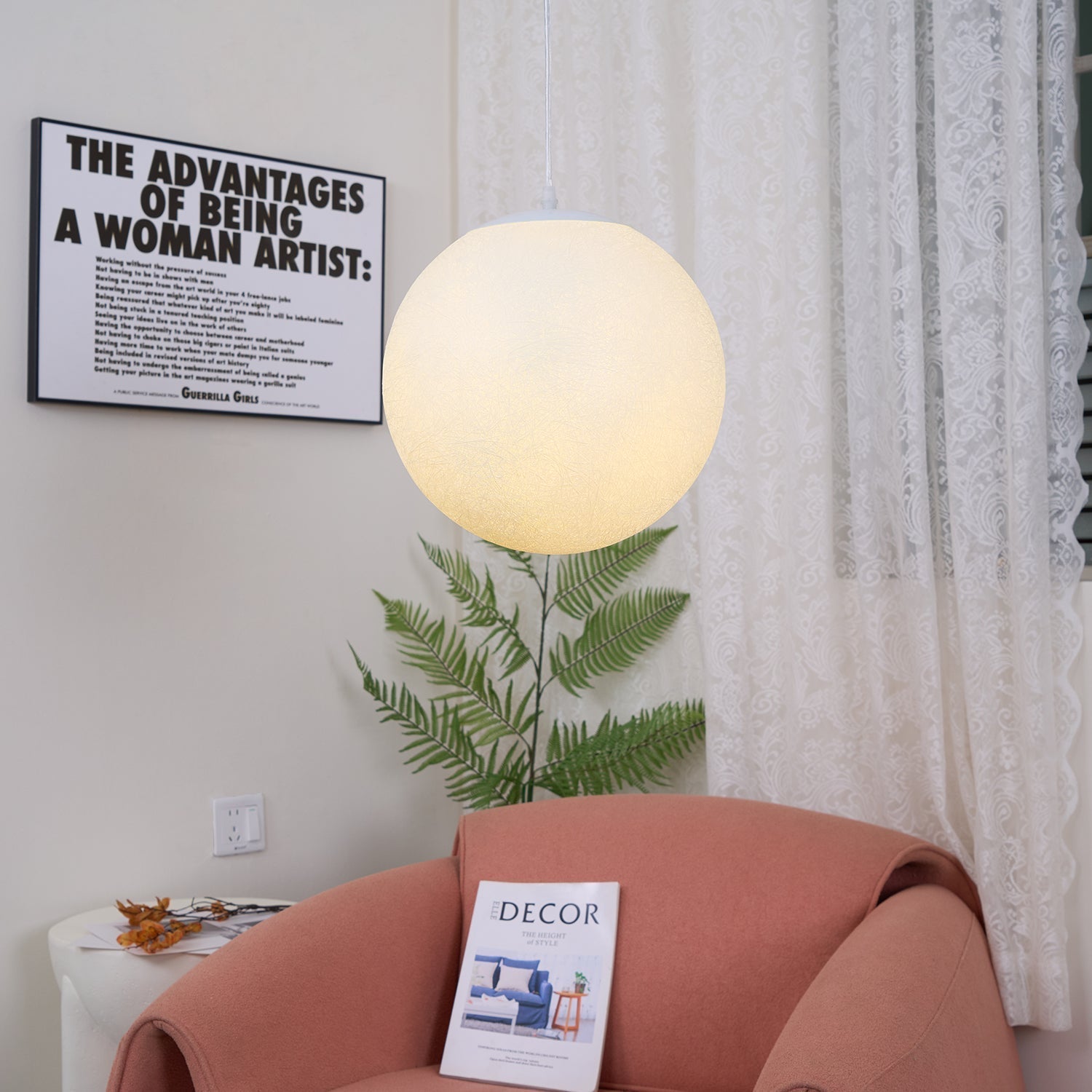 Miralaine Pendant Lamp Moon Shaped for Living Room