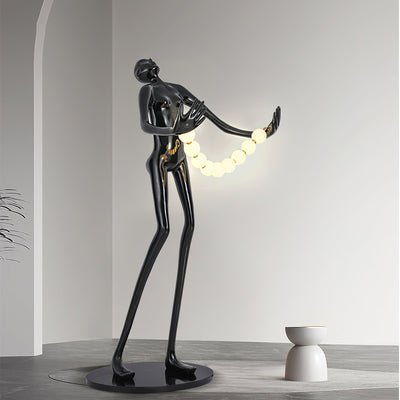 Orbit Beaded Sculptural Floor Lamp