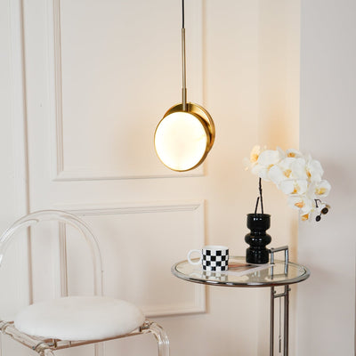 Synoryra Dual Disc Alabaster Pendant Light