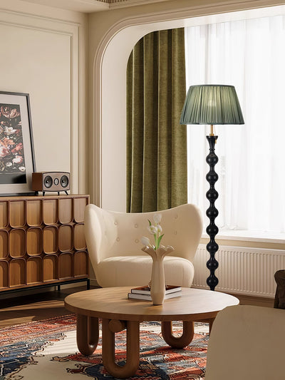 Celon Wood Fabric Vintage Floor Lamp - Neutral Decor
